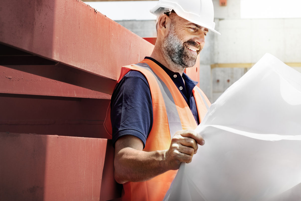 Construction worker in the field